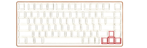 Diagram of a compact 75 percent keyboard layout, ideal for saving desk space.