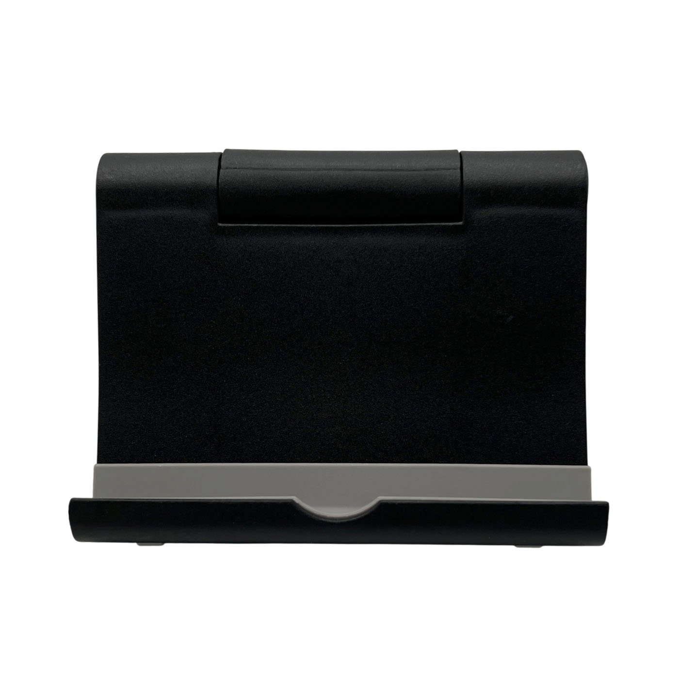 Front view of black desk stand