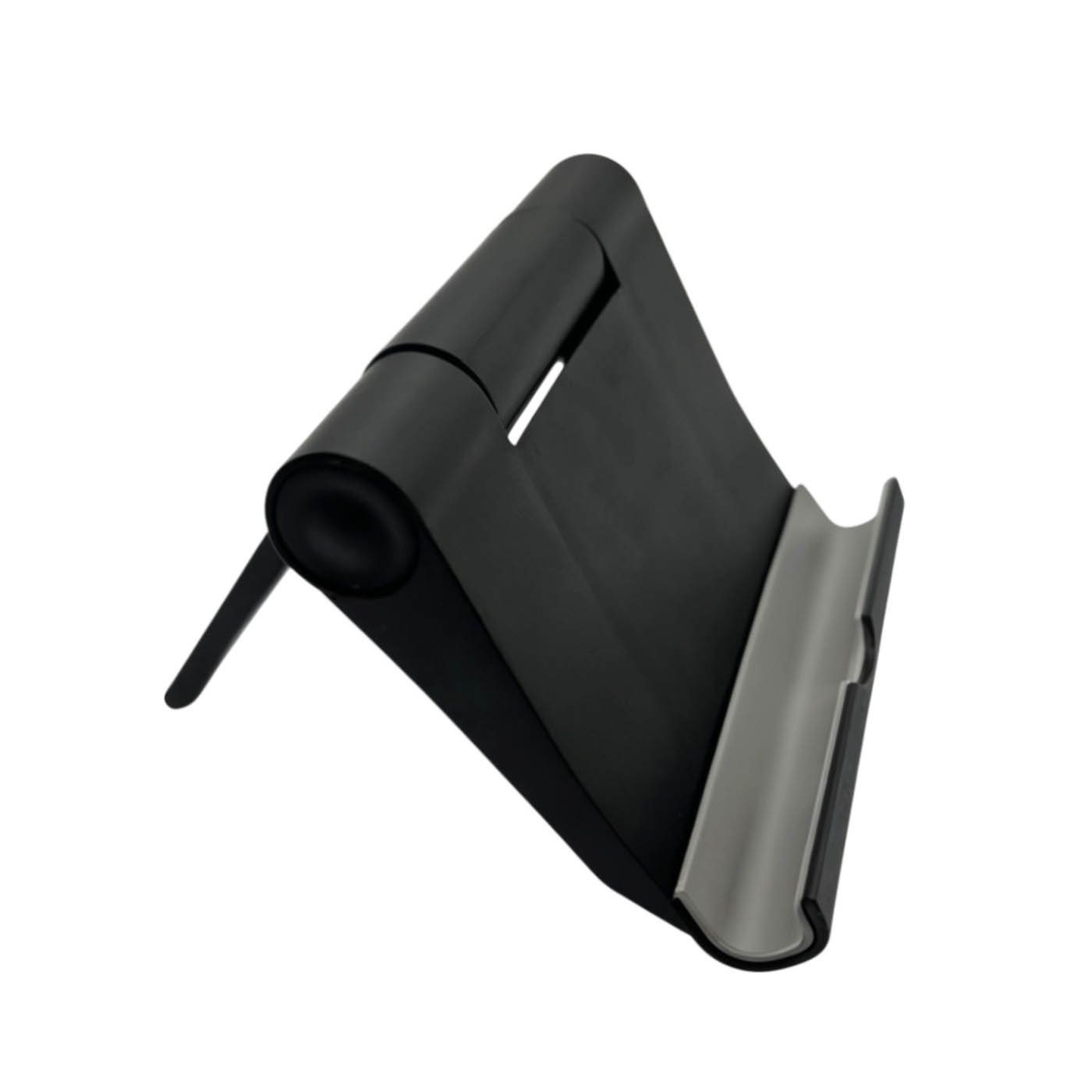 Black desk stand, side view