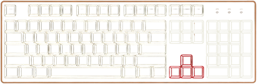 Diagram of a standard full-size keyboard layout featuring a dedicated number pad.