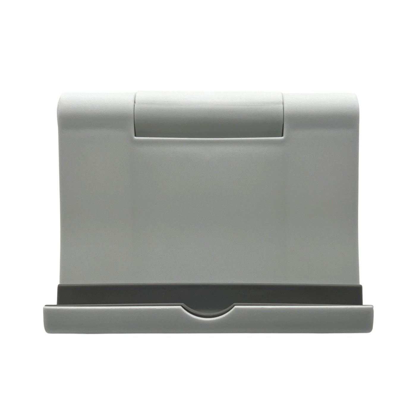 Front view of white desk stand